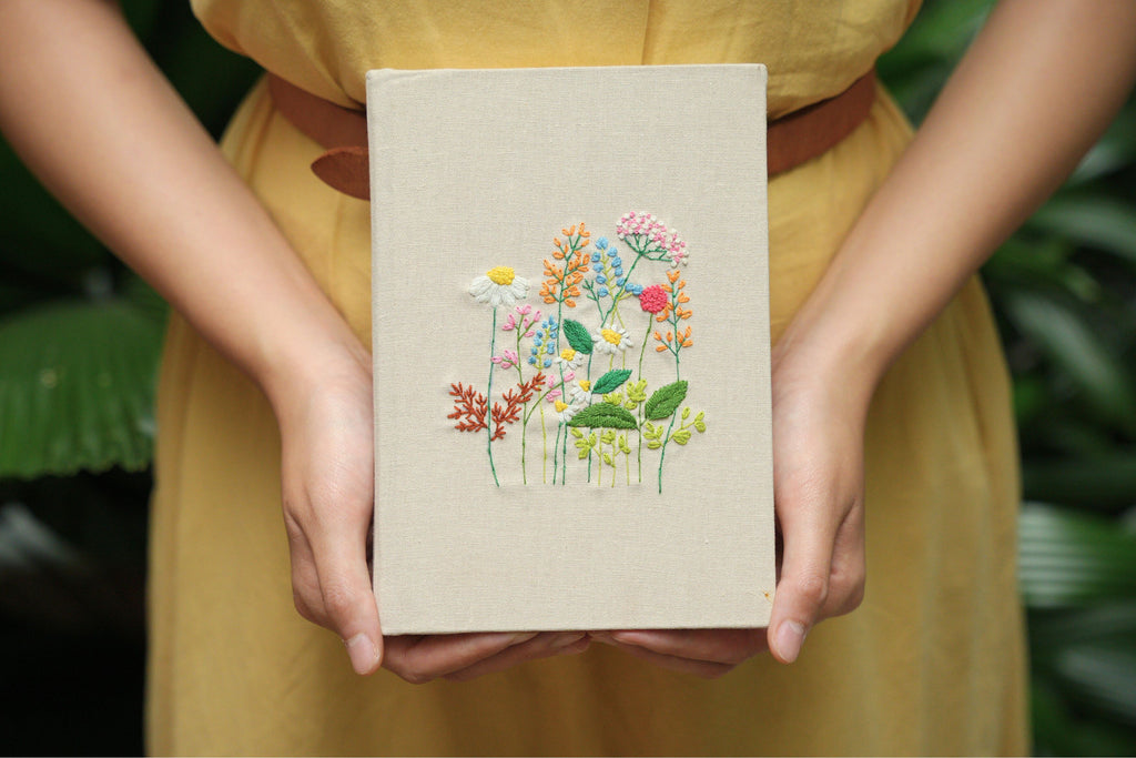 Field of Stories (Hand-Embroidered Linen Journal)